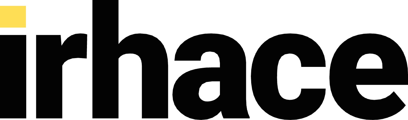 IRHACE logo with yellow square 1