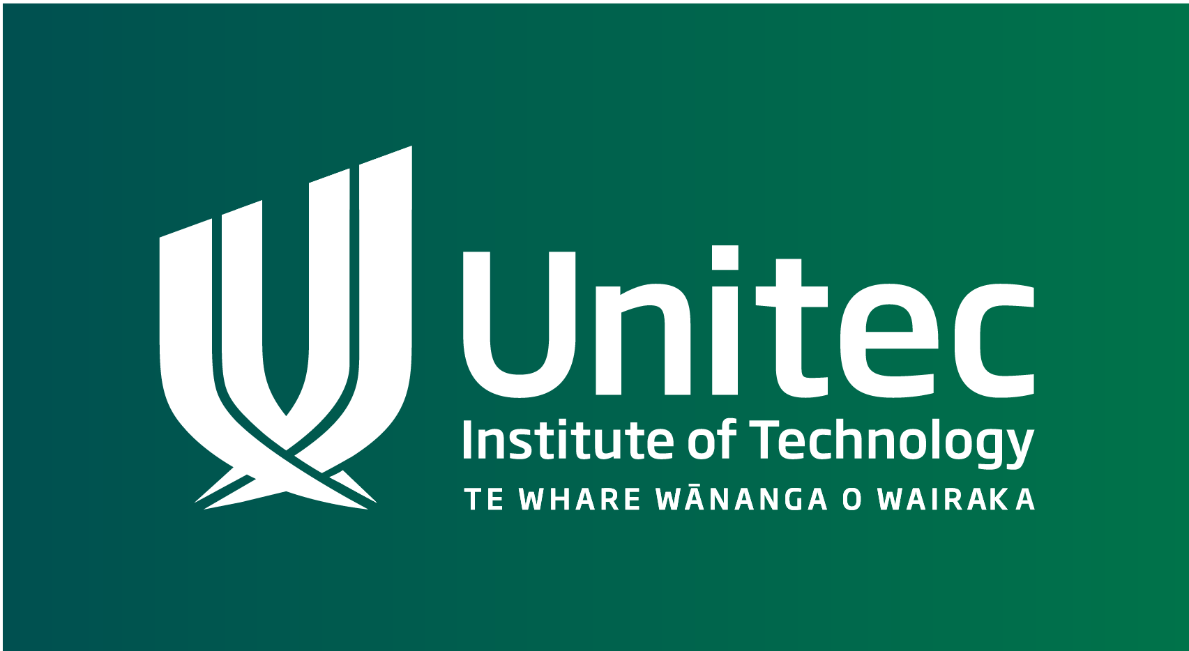 Unitec Logo with maori descriptor Horizontal Green 01